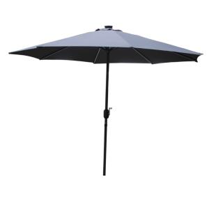 Parasol gris rond 2,92 x 2,92 m led