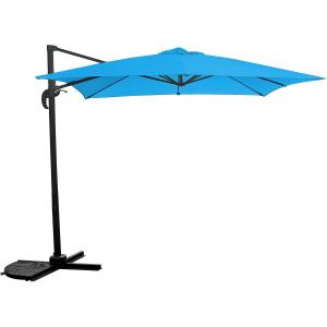 Parasol jardin aluminium bleu 250 x 250 x 236 cm