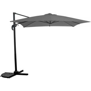 Parasol jardin aluminium gris 250 x 250 x 236 cm