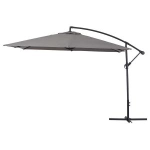 Parasol jardin aluminium gris 298 x 298 x 253 cm