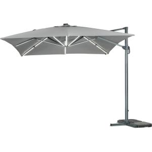 Parasol jardin aluminium gris 300 x 300 x 290 cm