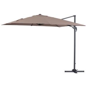 Parasol jardin aluminium marron 300 x 300 x 290 cm