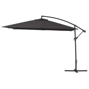 Parasol jardin aluminium noir 298 x 298 x 253 cm