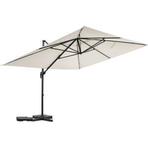 Parasol jardin en aluminium ecru 370 x 278 x 261 cm