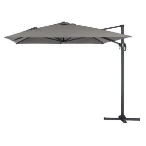 Parasol jardin en aluminium gris 300 x 400 x 300 cm