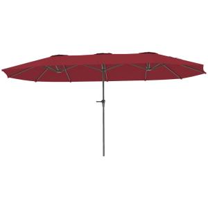 Parasol jardin extérieur rectangulaire toile 180g/m² rouge…
