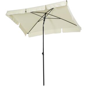 Parasol rectangulaire inclinable beige clair