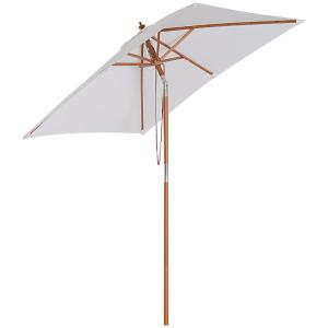 Parasol rectangulaire inclinable en bambou et bois massif c…