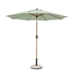 Parasol rond avec mât central en acier et toile verte