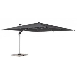 Parasol suspendu avec mât en aluminium et toile gris foncé…