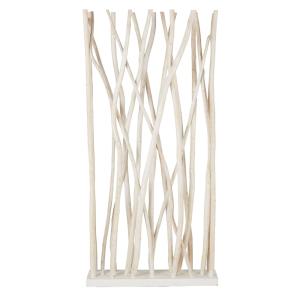 Paravent en teck blanc L 87 cm JUNGLE