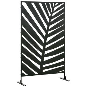 Paravent séparateur de jardin 3 panneaux motif végétal acie…
