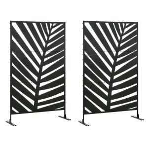 Paravents séparateur de jardin 3 panneaux décoratifs acier…