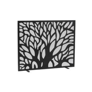 Pare-feu de cheminée en métal noir arbre