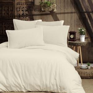 Parure 4 pièces lit 2 personnes Ecru housse de couette 240x…