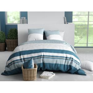 Parure de couette 100% coton 57fils multicolore 240x220cm 2…
