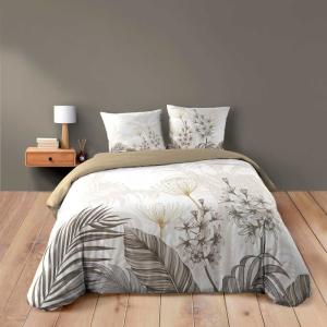Parure de couette 100% coton imprimée 260x240cm 2 taies