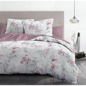 Parure de couette 100% coton rose 220x240 cm