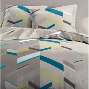 Parure de couette 100% coton taupe 140x200 cm (1 personne)