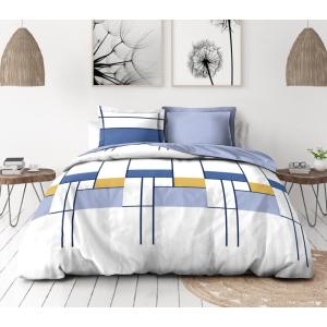 Parure de couette 3 pièces en percale de coton 220x240   BL…