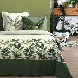 Parure de couette aux impressions de bananiers coton vert 2…