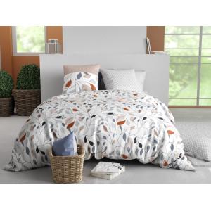 Parure de couette en coton blanche 240x220cm 2 taies