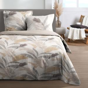 Parure de couette en coton coloris beige 260x240cm 2 taies