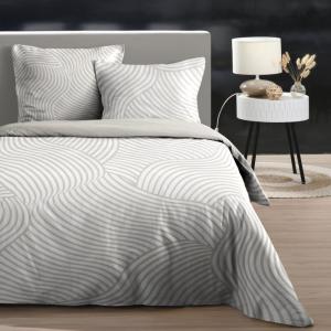 Parure de couette en coton coloris blanc 260x240cm 2 taies