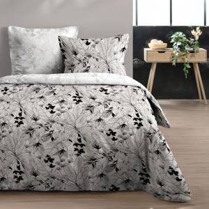 Parure de couette en coton coloris noir 260x240cm 2 taies