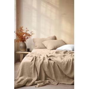 Parure de couette gaze de coton beige