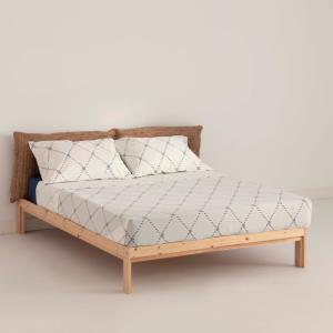 Parure de draps 100% coton 200 fils blanc 260x270 cm