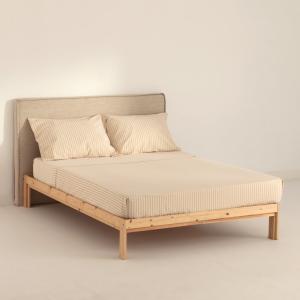 Parure de draps 100% coton 200 fils écru 155x220 cm