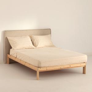 Parure de draps 100% coton 200 fils écru 180x220 cm
