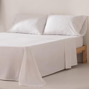 Parure de draps en 100% coton blanc 90x200   45x115cm