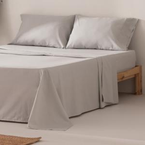 Parure de draps en 100% coton gris clair 150x200   (2)50x85…