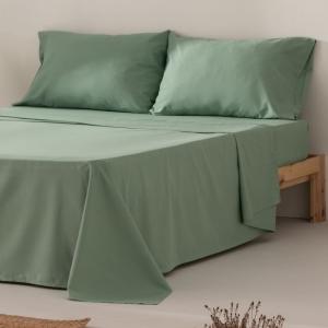 Parure de draps en 100% coton vert d'eau 140x200   (2)50x75…