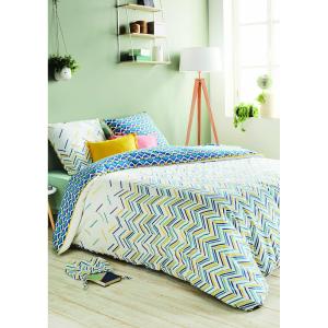 Parure de housse de couette rabat 40 cm coton gris 220x240…