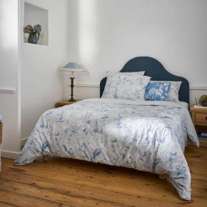 Parure de lit 100% percale de coton peigné gris 240 x 220 c…