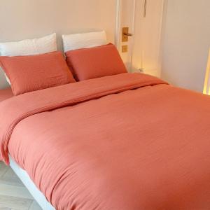 Parure de lit 160 cm gaze de coton teracotta