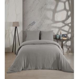 Parure de lit 2 personnes 200x200 cm gaze de coton gris