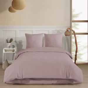 Parure de lit 2 personnes 240x220 cm Flanelle de coton rose