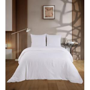 Parure de lit 2 personnes 240x220 cm gaze de coton blanc