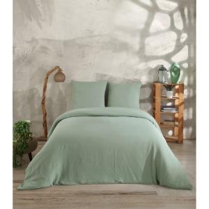 Parure de lit 2 personnes 240x220 cm gaze de coton céladon