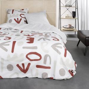 Parure de lit 2 personnes imprimé imprimé coton  220x240 cm…