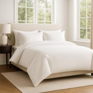 Parure de lit 200x200 cm blanc avec drap 160x200 cm et taie…