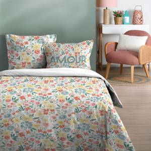 Parure de lit 240x220 cm fleuri coton multicolore 240x220 cm