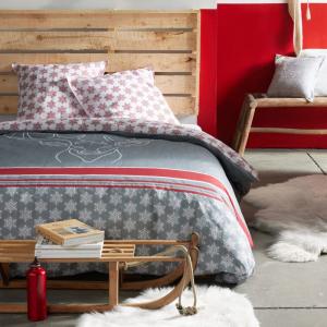 Parure de lit 3 pièces cerf esprit montagne coton gris 220…