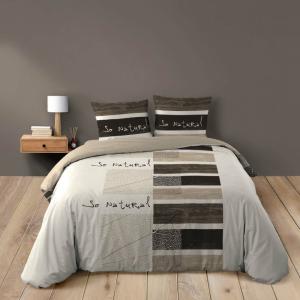 Parure de lit 3 pièces so natural coton naturel 240x220 cm