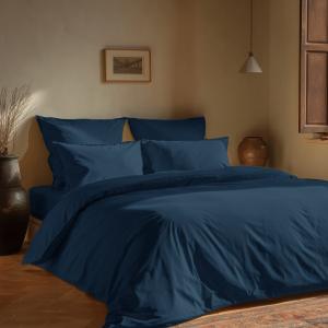 Parure de lit avec 2 taies carrées coton bio lavé Denim 140…