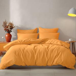 Parure de lit avec 2 taies rectangles coton Caramel 260x240…